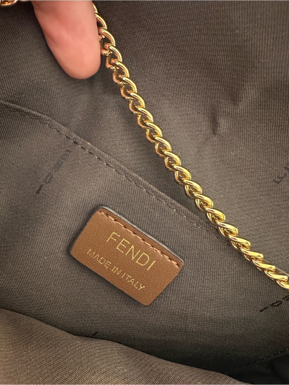Brown and Black FF Logo Crossbody Wallet with Gold Accent - Picture 5 of 5